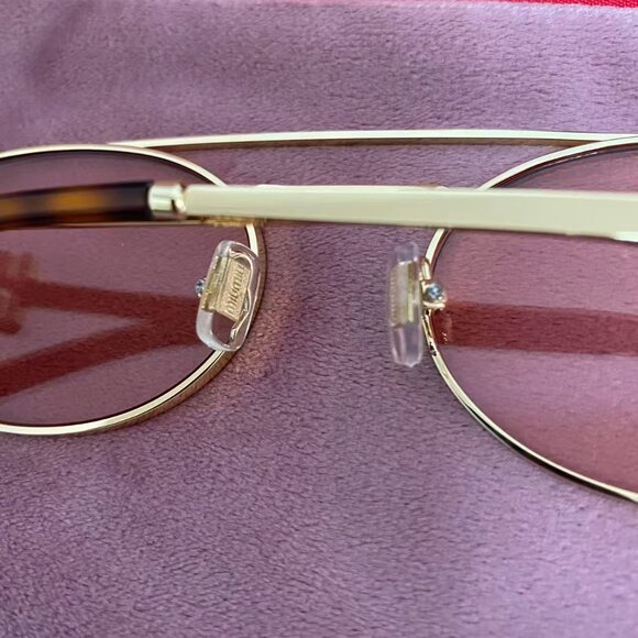 Miu Miu Gold Sunglasses with Amber Lenses main image 5